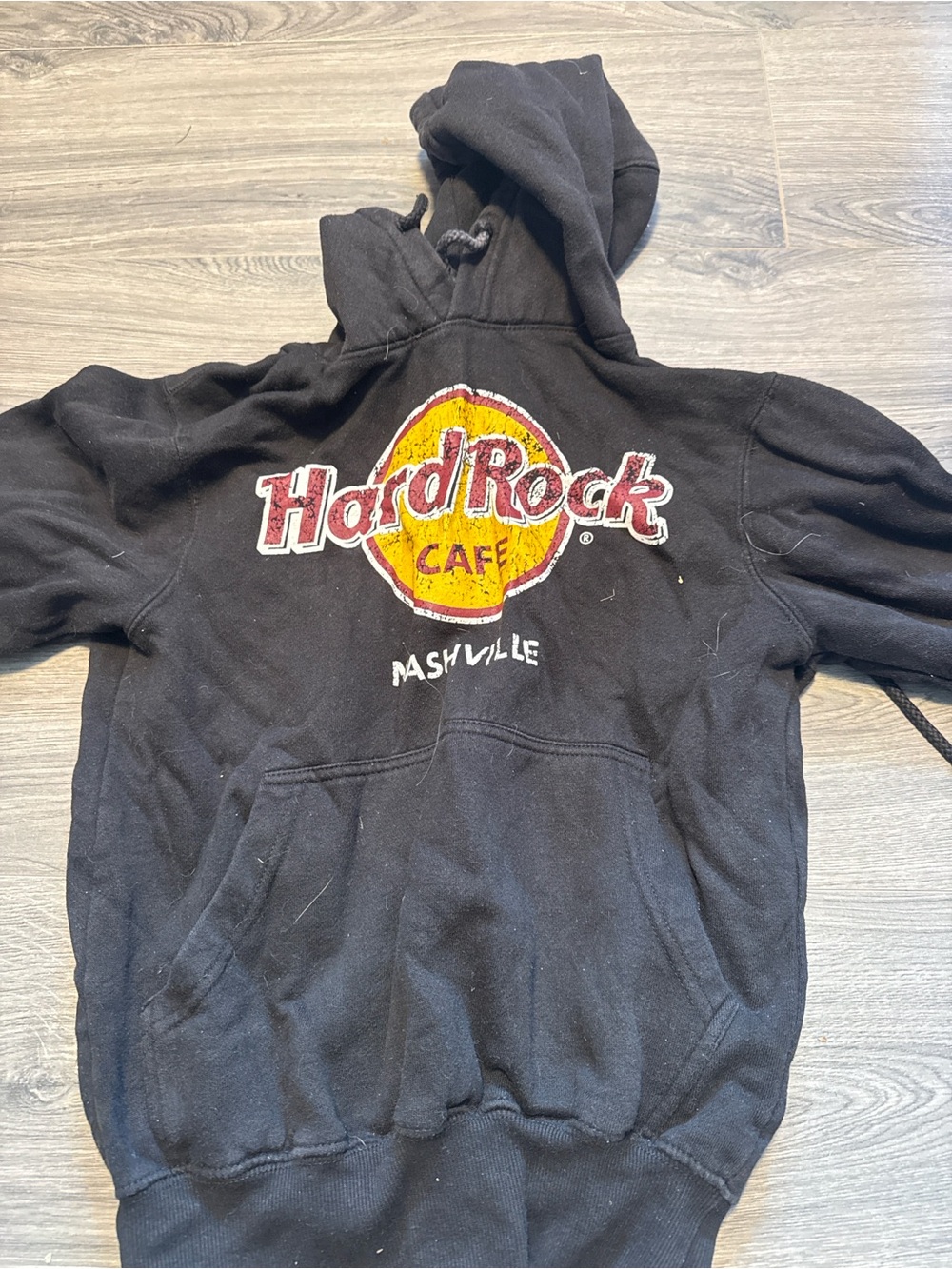 Hard Rock Cafe Kids Black Hoodie with Yellow & Red Logo
